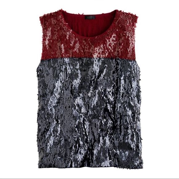 J. Crew collection colorblock paillette sequin tank. Size S. - Picture 2 of 10